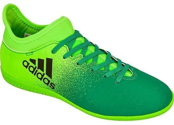 Футбольные бутсы (для зала) дет. спорт. Adidas X 16.3 IN J SGREEN/CBLACK/CORGRN BB5871