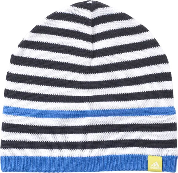 Шапка Adidas STRIPY BEANIE BLACK/WHITE/BLUE/SHO AY6505