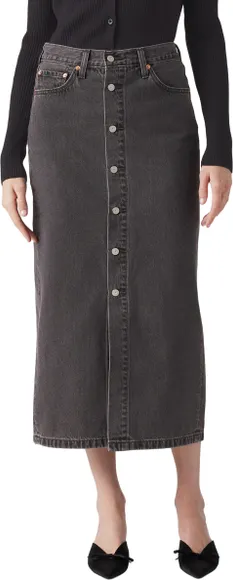 Юбка Levis BUTTON MIDI SKIRT BLACKS 000MI-0000