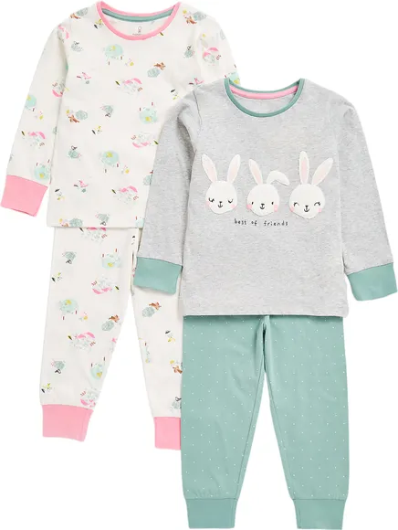 Пижама (2 шт) Mothercare GIRLS 2PK BUNNY LS/LL PJS MC-CA767