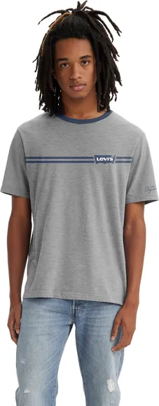 Футболка Levis Levi's Original Ss Relaxed FIT TEE BW STRIPE MHG GRAPHIC 16143-0717