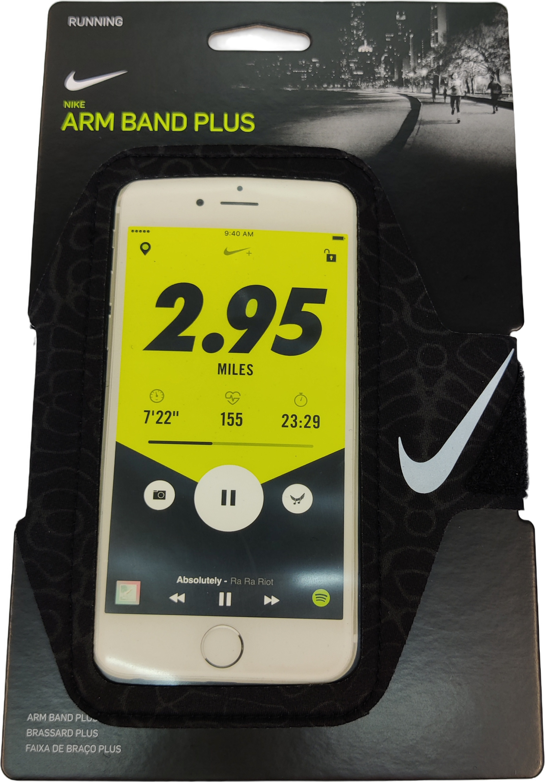 Чехол для телефона на руку NIKE LEAN ARM BAND PLUS PRINTED BLACK/ANTHRACITE/SILVER