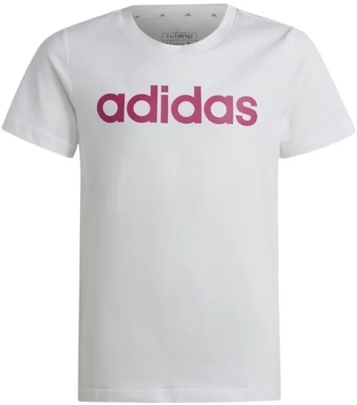 Футболка спортивная дет. Adidas YG LINEAR TEE WHITE/REALMA/BLACK DJ1336