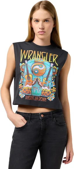 Футболка Wrangler SLEEVELESS TEE FADED BLACK 112350643