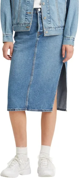 Юбка Levis SIDE SLIT SKIRT MED INDIGO - WORN IN A4711-0000