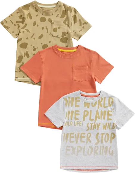 Футболка (3 шт) Mothercare JB SE FADED/BROWN/AOP 3 PK TEE SS MC-BA589