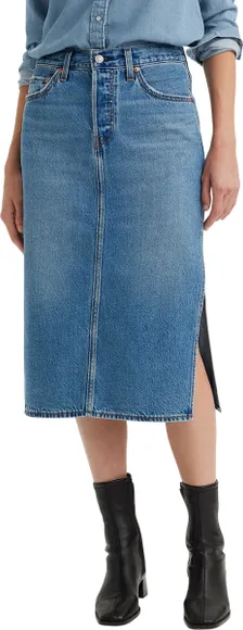 Юбка Levis SIDE SLIT SKIRT MED INDIGO - WORN IN A4711-0004