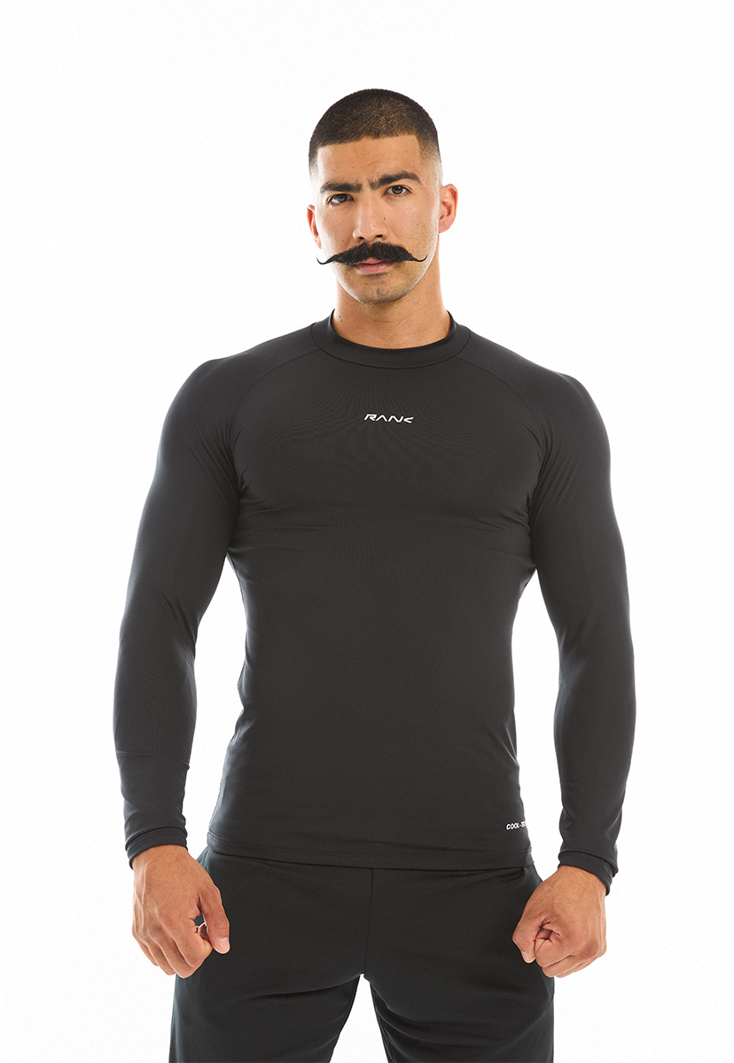 Лонгслив компрессионный RANK Man, Compression Long Sleeve, Black/White