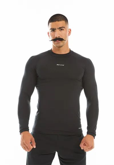 Лонгслив компрессионный RANK Man, Compression Long Sleeve, Black/White 1003004-002